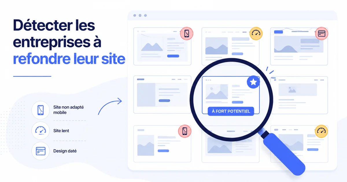 Détecter les entreprises qui ont besoin d'une refonte de site web : méthode de prospection par l'audit pour agence web 2026